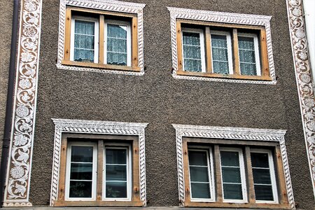 The style of the country switzerland colored townhouses