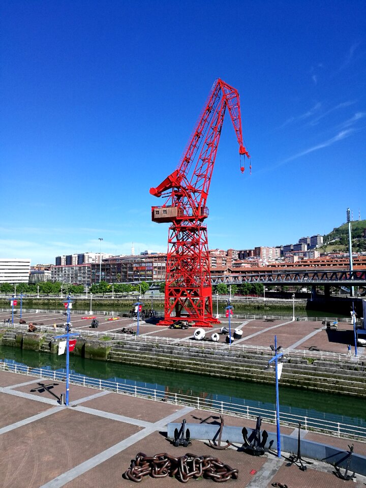 Crane port blue sky