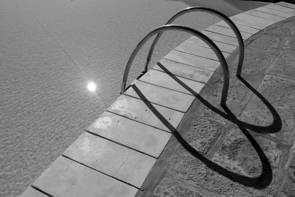 Swimming pool railing summer