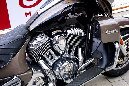 Two wheeled vehicle chrome motorcycle engine photo