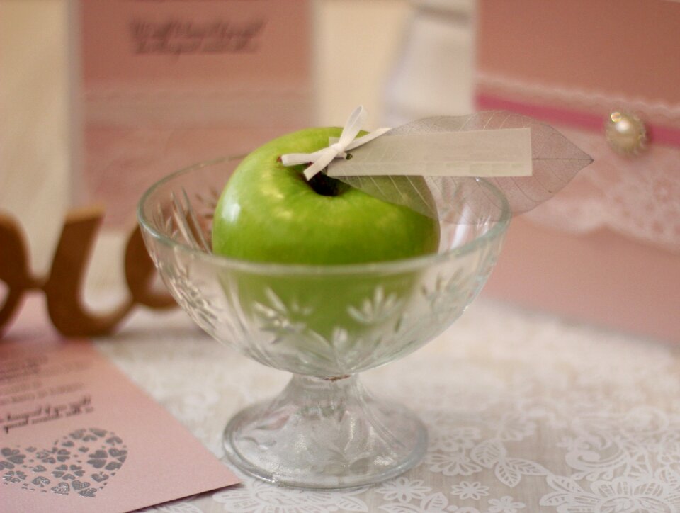 Green and pink card wedding
