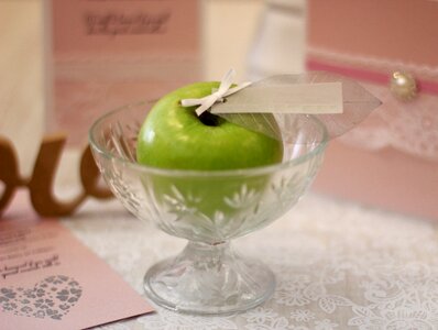 Green and pink card wedding