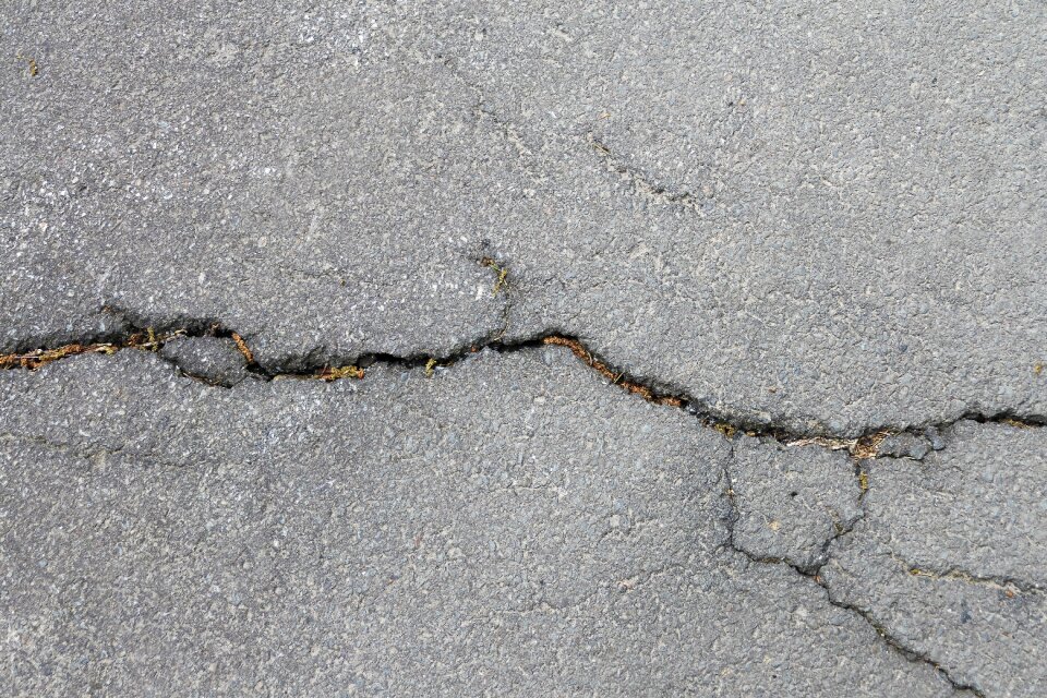 Cracked stones broken