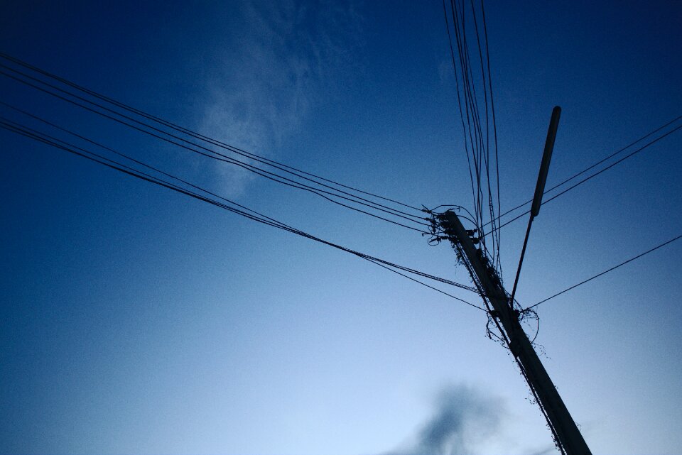 Blue electrical telephone