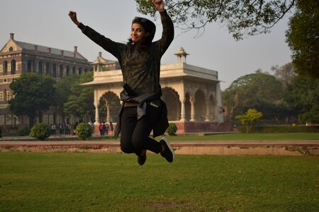 Girl flying indian photo
