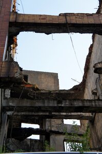 Demolition destroy debris