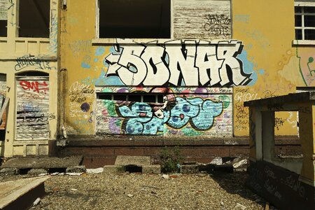 Building industrial wasteland street art