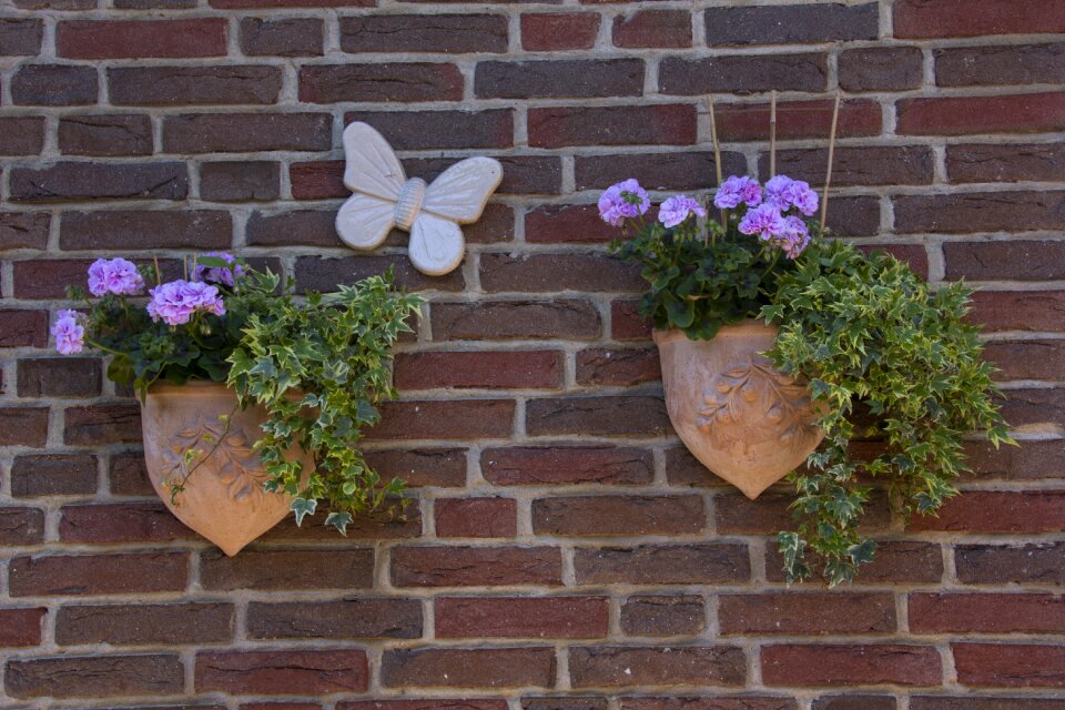 Wall flower box stone wall