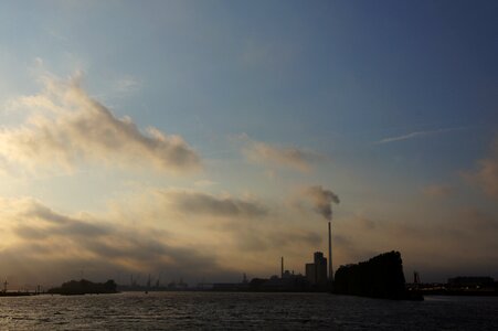 Factory chimney power plant smoke photo