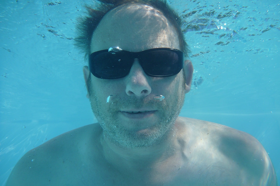 Water man underwater