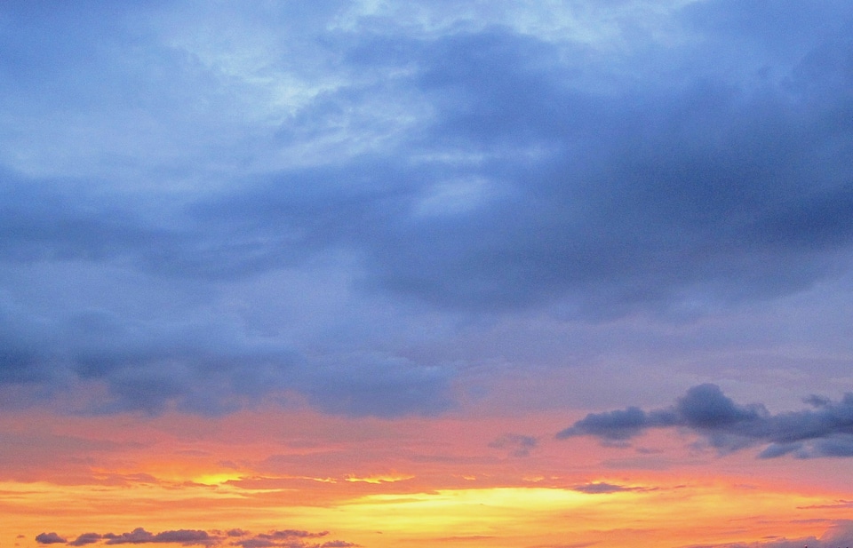Deep yellow sky clouds