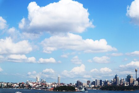 City sky river photo