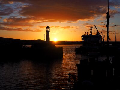 Lighthouse ships sea photo