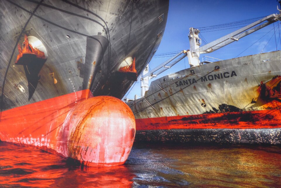 Port motor ship frachtschiff