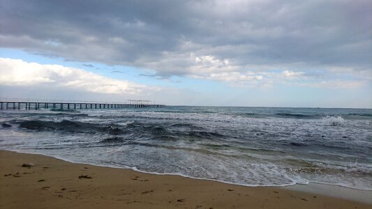 Beach blau water photo