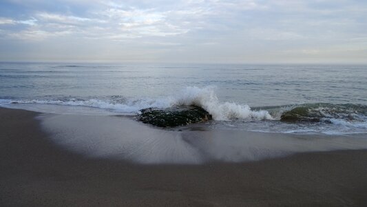 Sea rock beach sand photo