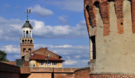 Medieval castle walls sky