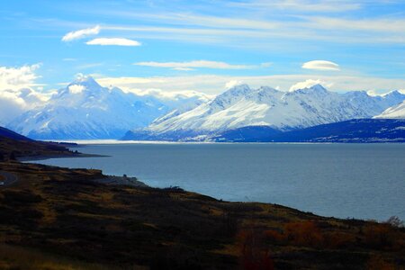 Snow road landscape photo