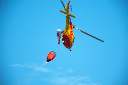 Helicopter extinguish forest fire