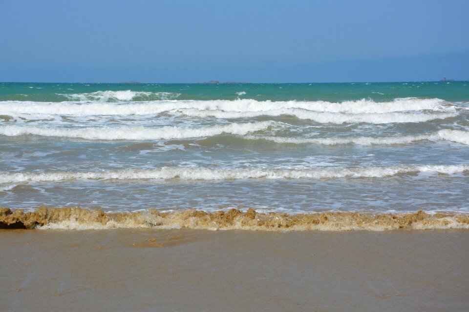 Waves blue sky maritime landscape
