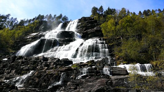 Roaring waterfall scandinavia water
