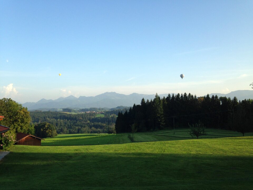 Forest captive balloon landscape