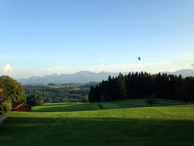 Forest captive balloon landscape