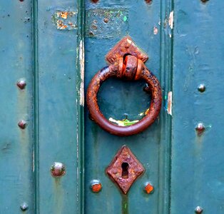 Antique door key hole photo