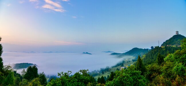Clouds mountain distant hills