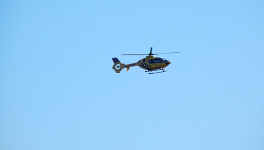 Sky flying rescue helicopter