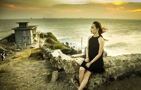 Summer the beach lonely photo