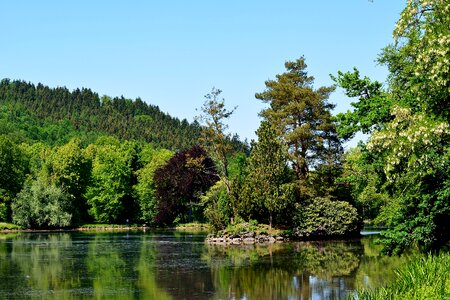 Parklandschaft park lake thuringia germany
