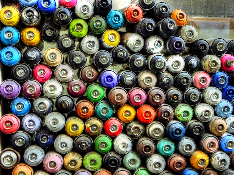 Empty pile spray paint