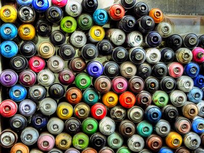 Empty pile spray paint