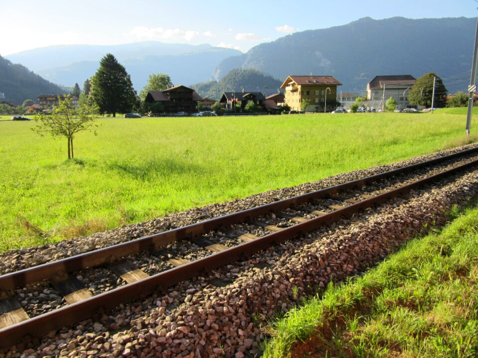 Switzerland railway meadows