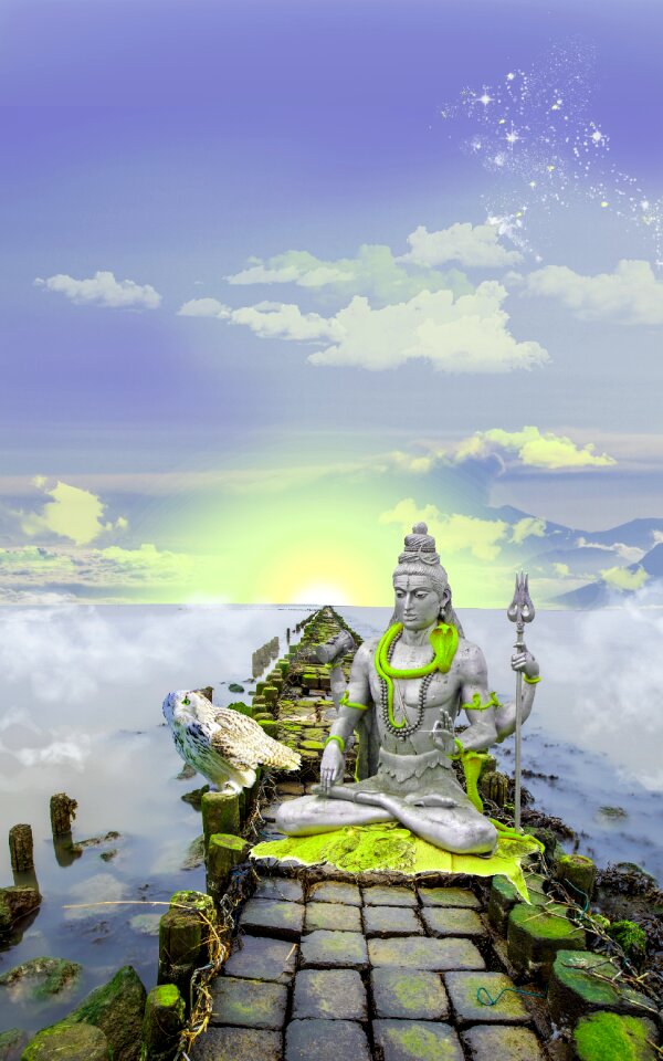 Digital art mystical statue