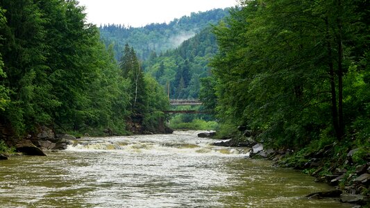 Landscape mountains river photo