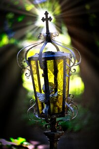 Wrought iron angel grave light photo