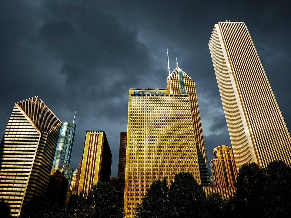 Thunderstorm buildings skyscraper