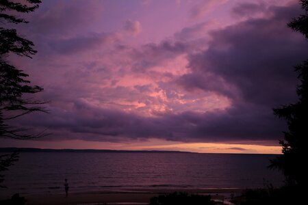 Sunset lake beach