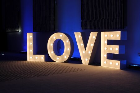Wedding decoration the inscription lighting