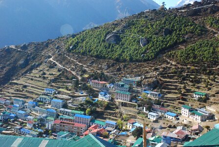 The himalayas namche bazar view of namche bazar