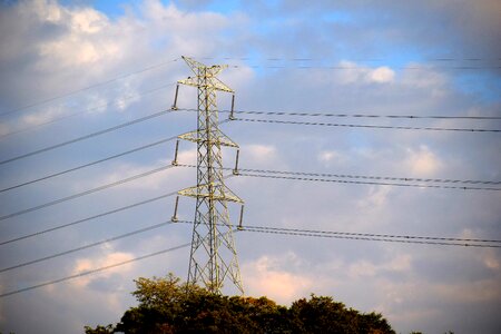Towers high tension overhead lines