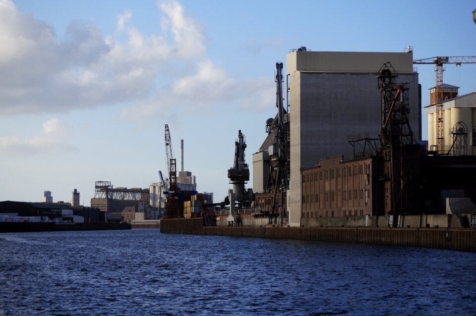 Harbour cranes waters river