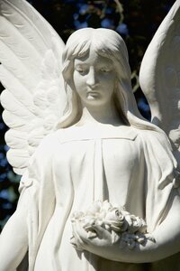 Cemetery angel figure fishing rod photo