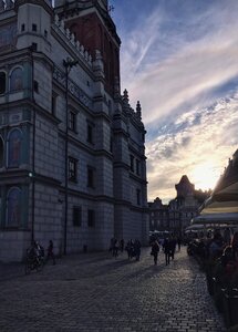 Old market evening people