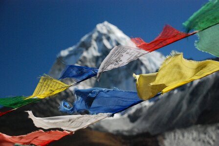 Nepal prayer flags tibetan flags photo