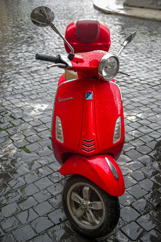Red vehicle motorbike