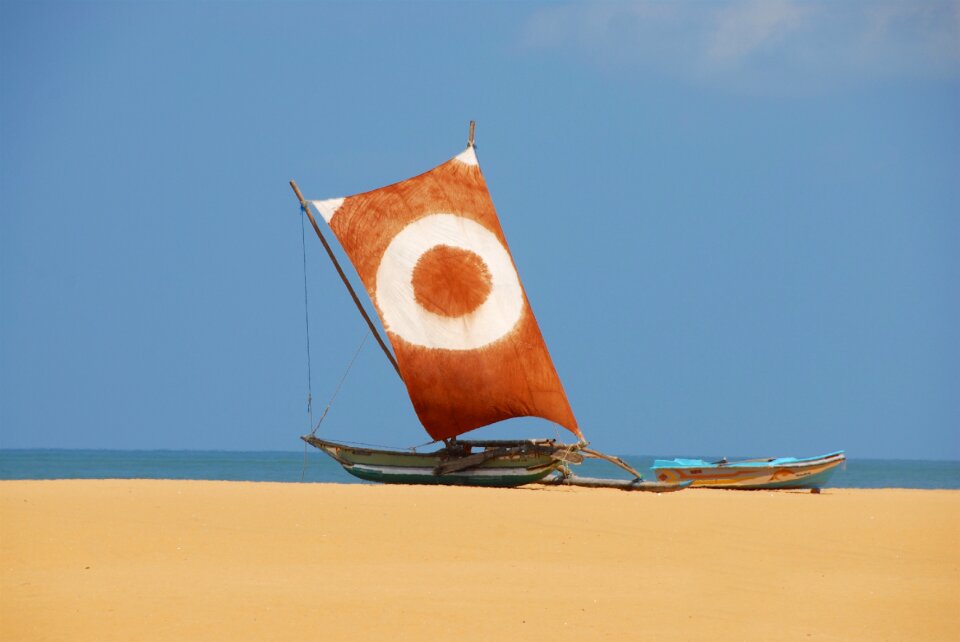 Beach sea sailboat
