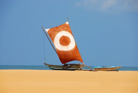 Beach sea sailboat